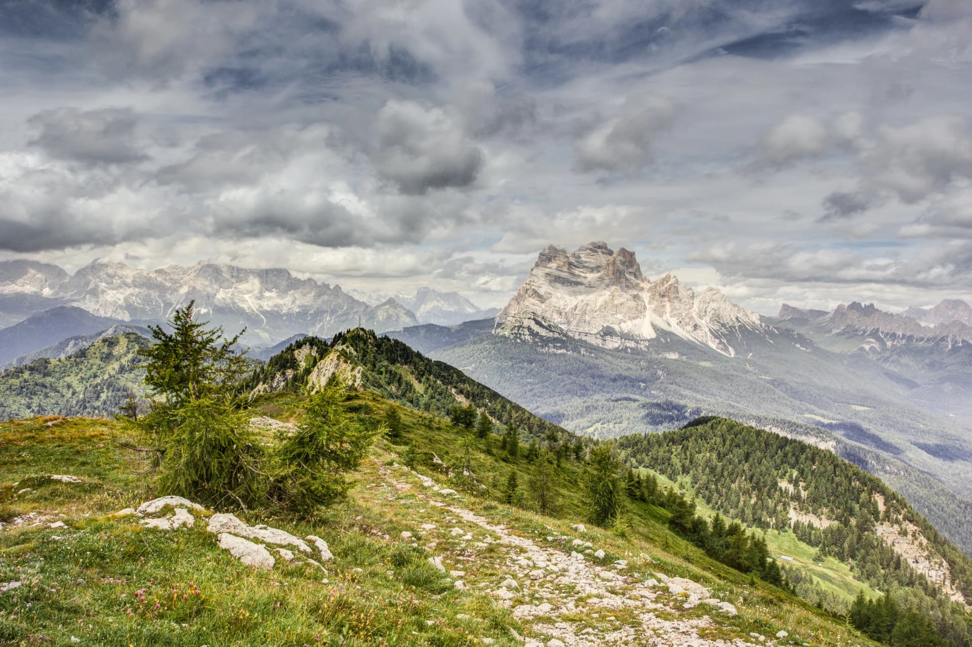 View from Monte Rite, Dolomites, Alps, Italy