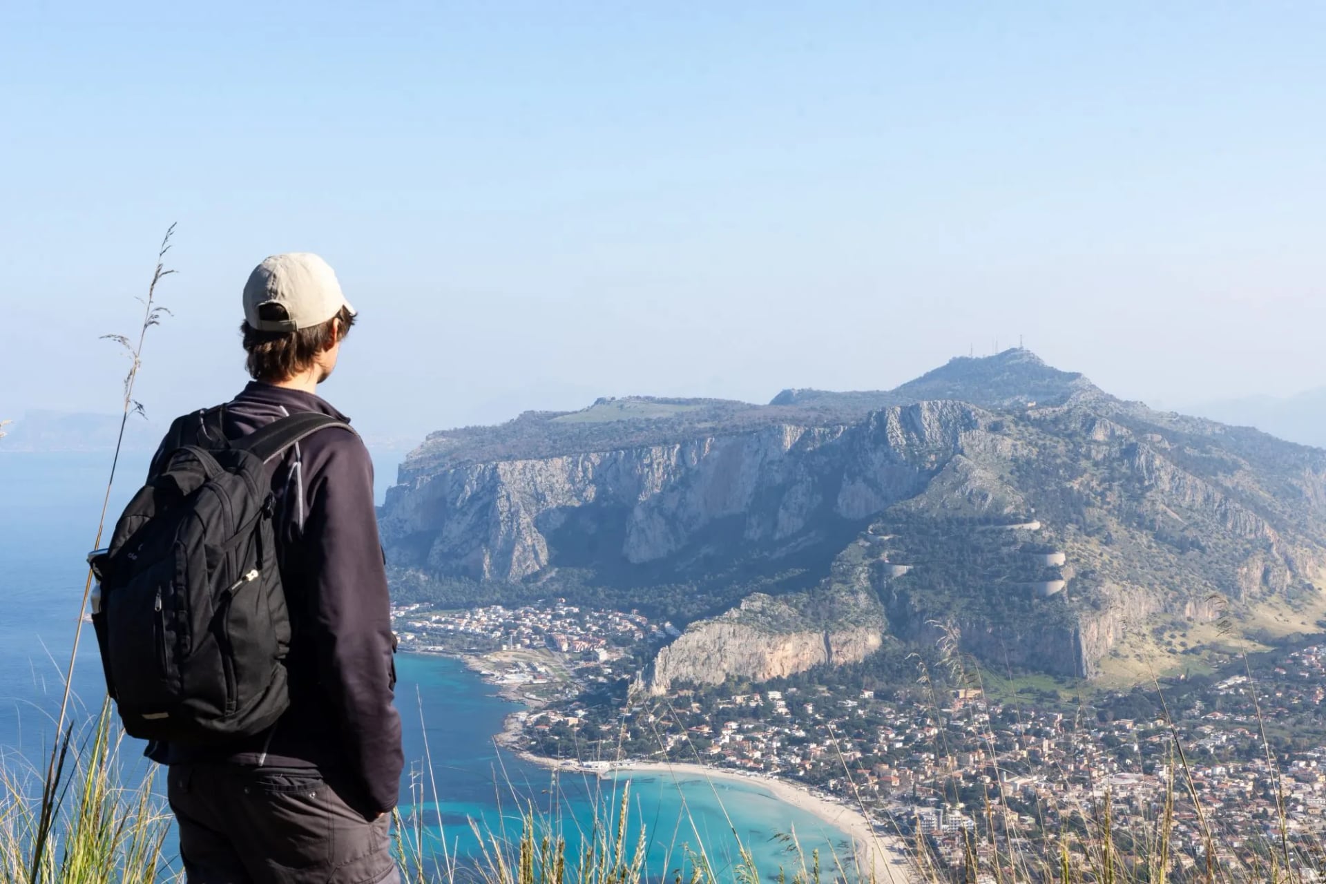 Vue sur le Monte Pellegrino depuis le Capo Gallo, Sicile