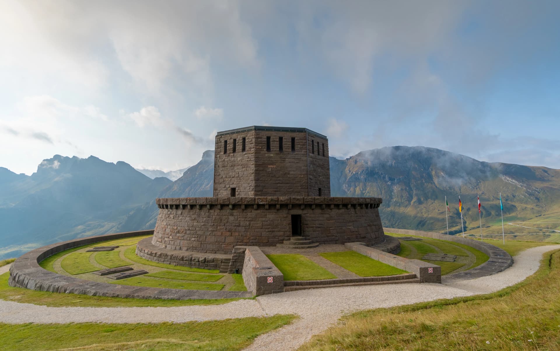 World War One Memorial near the Pordoi Pass in the Dolomites in Italy