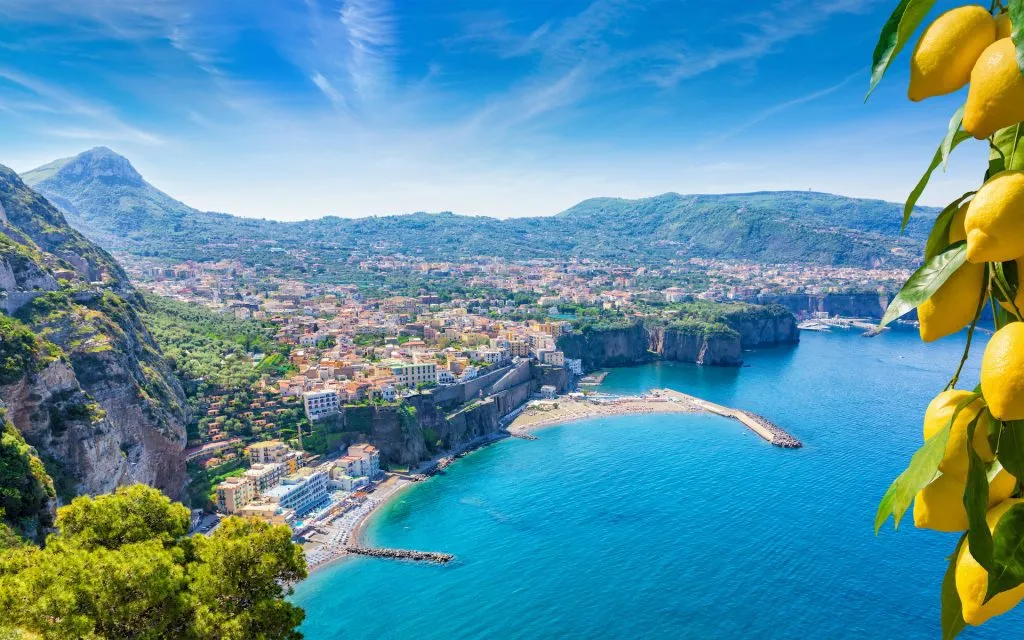 Aerial view of cliff coastline sorrento