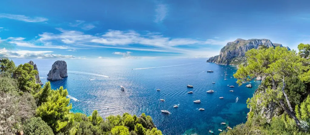 Capri island in a beautiful summer day