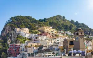 Daylight view of district near piazza umberto known as la piazzetta capri island